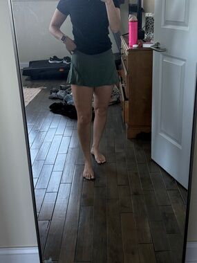Elegant Forest Green Skater Skirt